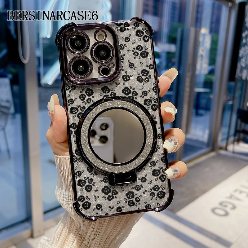 Case Redmi A1 10 10C 13C 9T Case Dengan Stand Cermin Bracket Stand Soft Case Redmi Note 9 Note 10 Ce