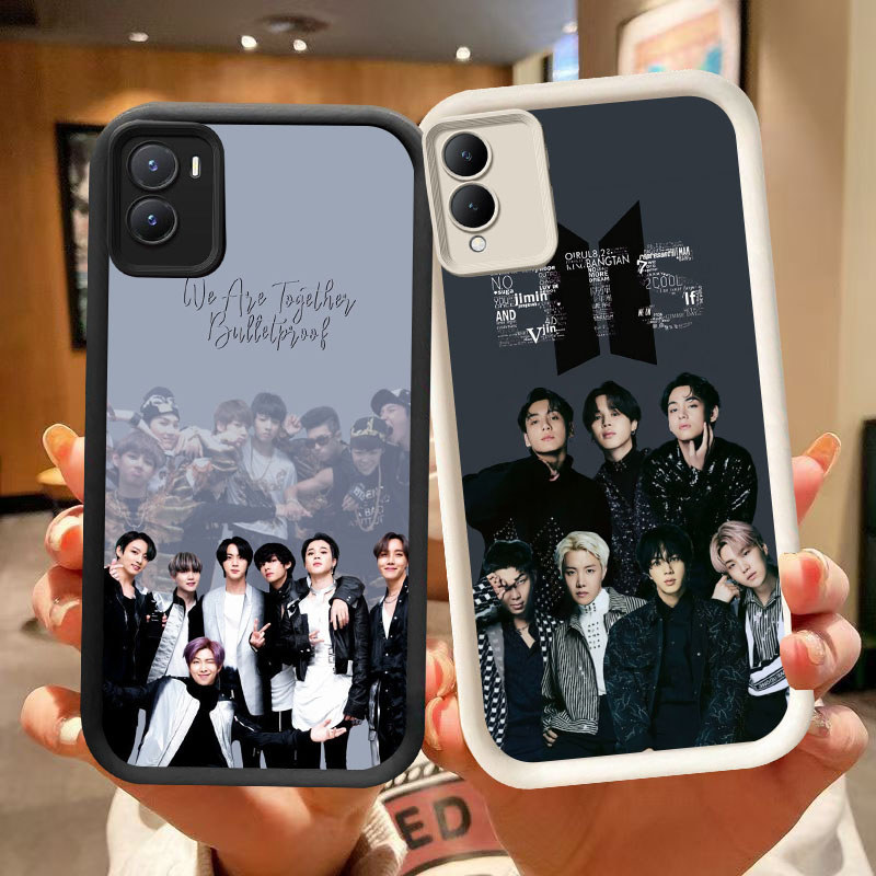 UK-5 BTS boy Hitam Putih silikon lembut Casing untuk VIVO IQOO Y02S Z9 Z9X Y35 Y16 5G