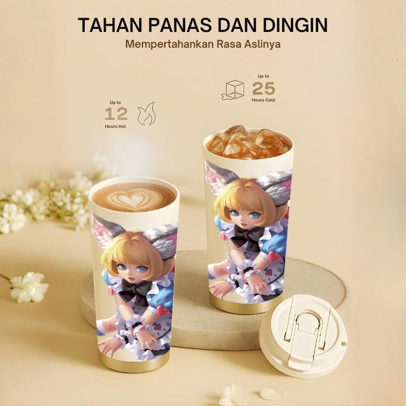 Tumbler Nana Mobile Legend | 500ml SUS 304 | Anti Bocor 100% | Tahan Panas & Dingin 12 Jam | Sedotan