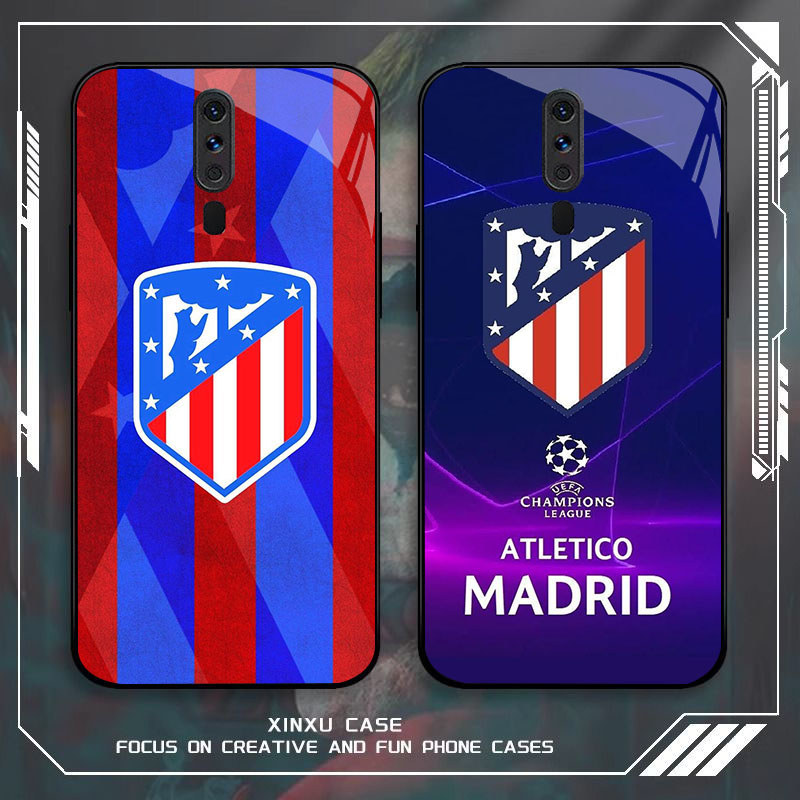 GK-4 Atletico Madrid Glass Casing untuk OPPO Reno A9X A9 A5 2F F11 2Z 2019 2020 Pro