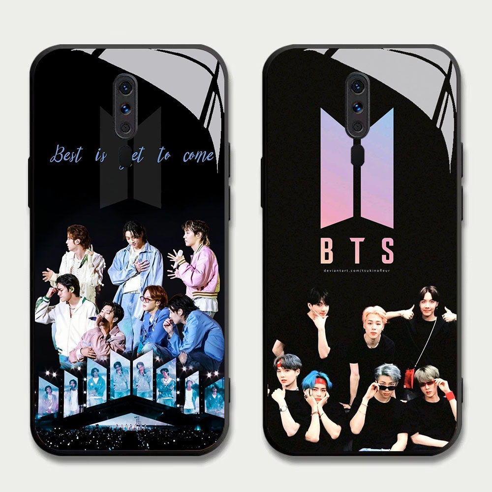 TS-44 BTS ARMY HD Glass Casing untuk OPPO A5 A9 F11 A9X Reno 2F 2Z Pro