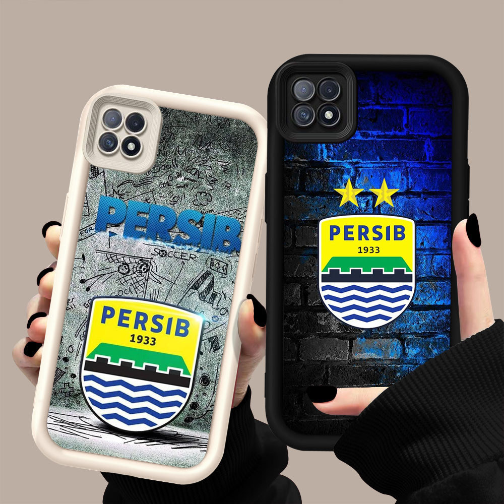 GK-39 Indonesian Persib Silikon hitam putih Casing untuk OPPO Realme Reno F17 4F C11 A93 C20A A16K A