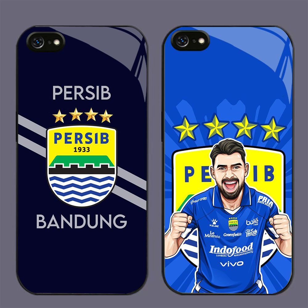 GK-69 Persib logo Glass Casing untuk iPhone 6 XR 8 XS 6S SE X 7 Max Plus 2020 2022