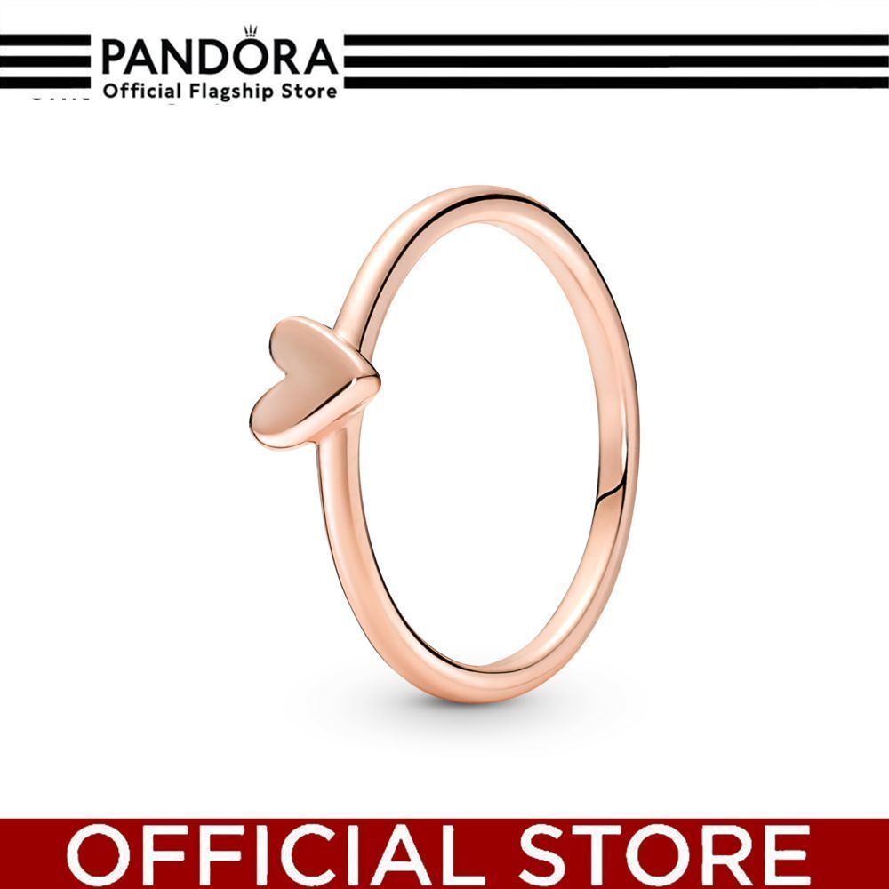 100% Asli Pandora Heart 14k Rose Gold-plated Ring Cincin Wanita Manis & Elegan | Perhiasan Cantik Un