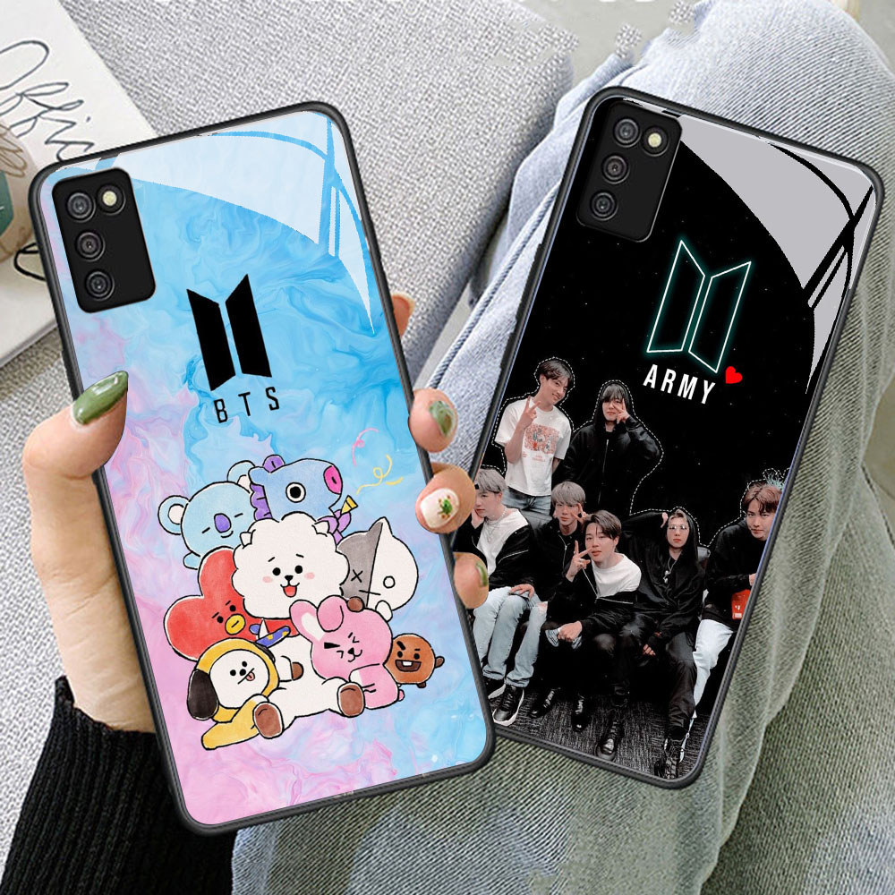 TS-13 BTS BT21 Tata HD Glass Casing untuk Samsung A03S A71 M02S A02S A51