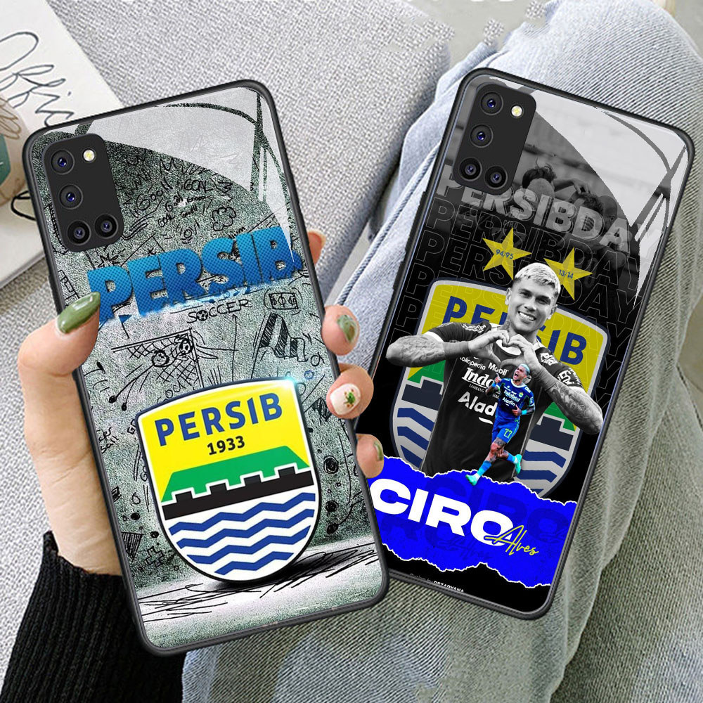 TS-28 Persib Bandung HD Glass Casing untuk OPPO A92 A72 A94 A52 F19 Reno 5 5F Lite Pro