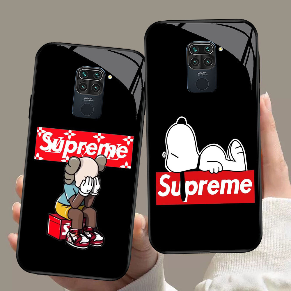 SD-94 Supremes Bape K-KAWS HD Glass Casing untuk Xiaomi Redmi Note9 9S Poco M2 X3 NFC Pro