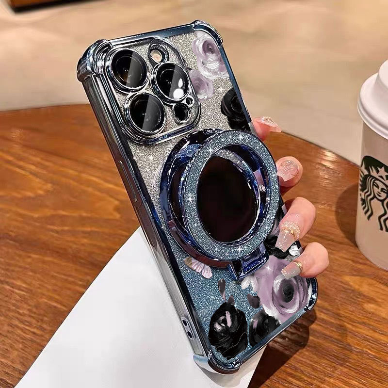 Case OPPO A3x A60 A92 A5s Cermin Bracket Stand Case OPPO A15s A31 A76 A96 A9 2020 Case OPPO A12 A17 