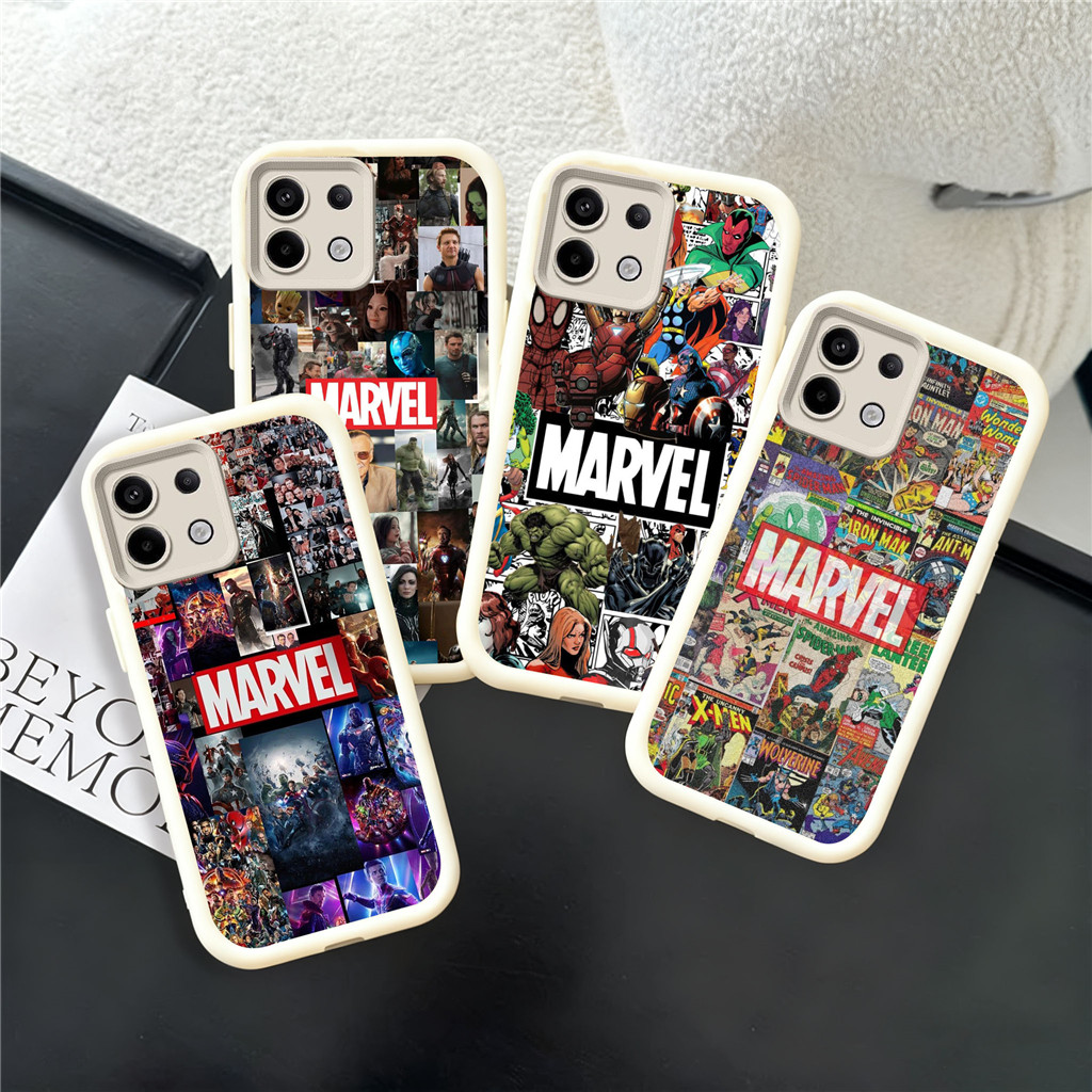 KI64 Marvel Hp Plating Casing untuk Xiaomi Redmi Note POCO X7Pro 11T 9C NFC 11 10T M3 10 SE 11S M4 1