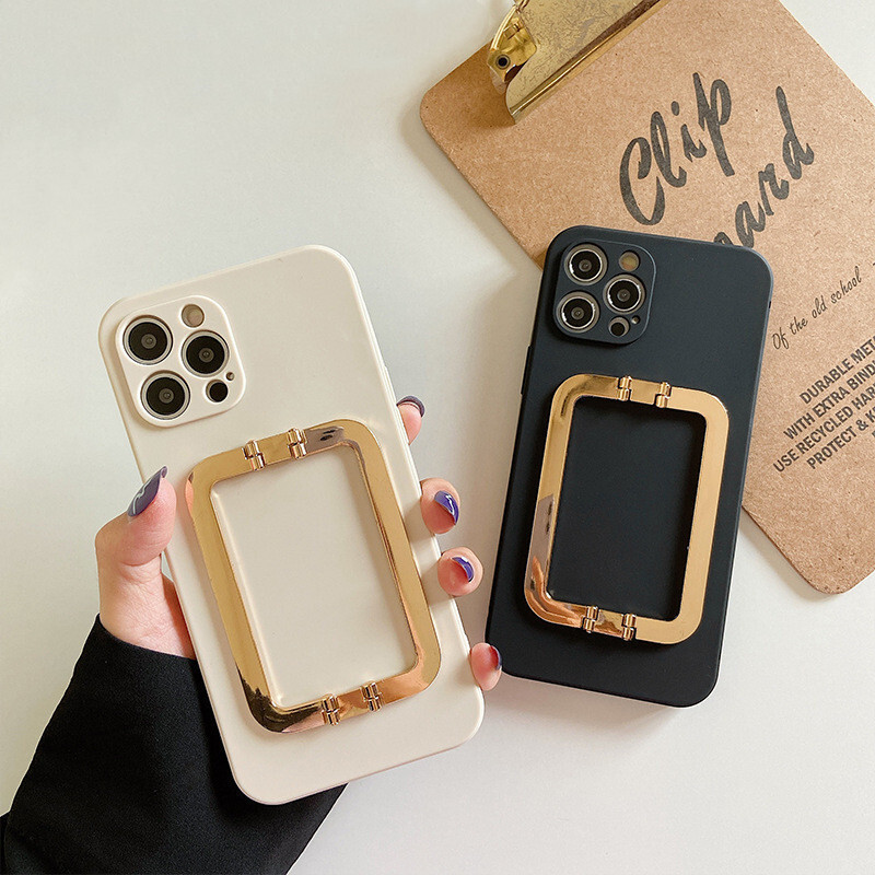 Casing HP Terbaru iPhone 17 Kompatibel Gesper Persegi Logam Stand Apple 13/12 Penutup Pelindung X/XR