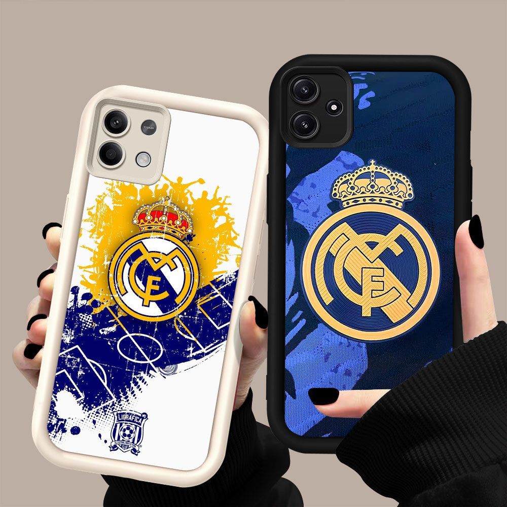 GK-74 Real Madrid Silikon hitam putih Casing untuk Xiaomi Redmi Tecno Note Pova 12 14 7 13 Pro 5G 4G