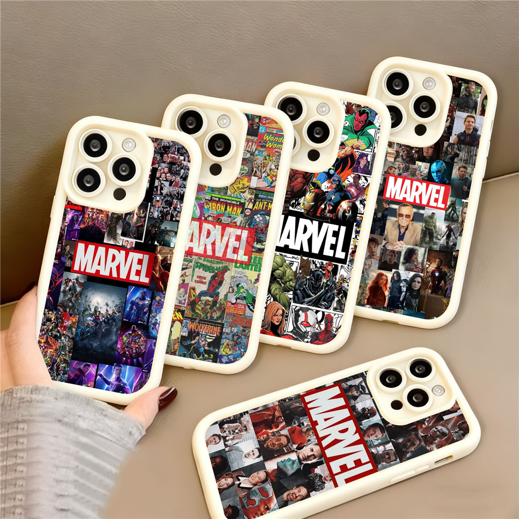 KI64 Marvel Hp Plating Casing untuk Samsung A24 A14 A03 A16 FE S21 S25 A04E A34 A04 A25 A06 A54 A05 