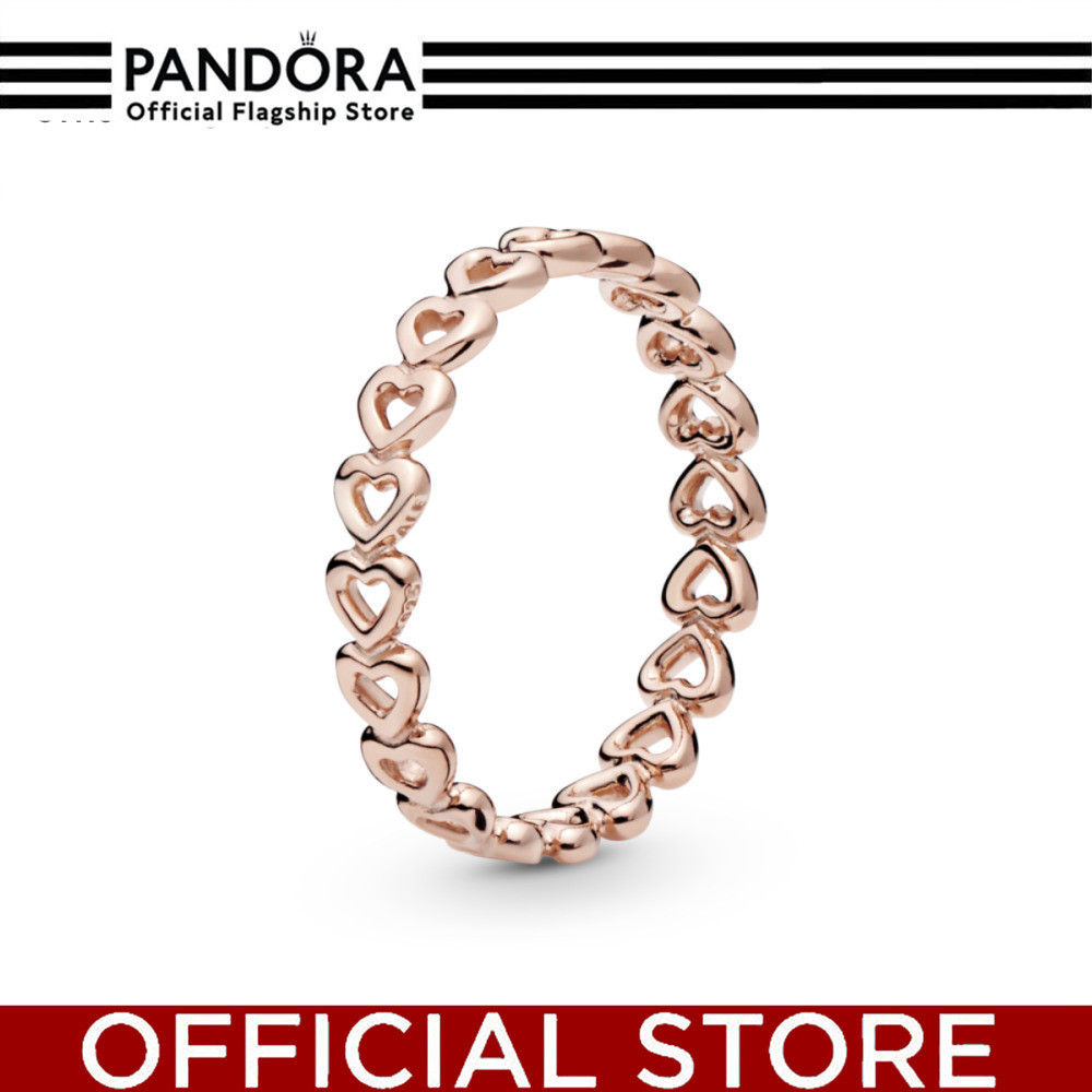 100% Asli Pandora Rose Heart Ring Cincin Wanita Manis & Elegan | Perhiasan Cantik Untuk Hadiah