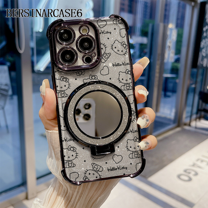 Case Redmi 13C A1 10 10C 13C 9T Case Dengan Stand Cermin Bracket Stand Soft Case Redmi Note 9 Note 1