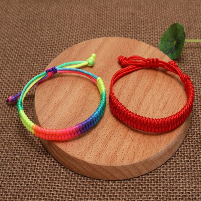 Gelang Tali Merah Gaya Yang Sama Xiao Zhan Dengan Simpul Berlian, Gelang Tenun Tangan, Sahabat, Pasa