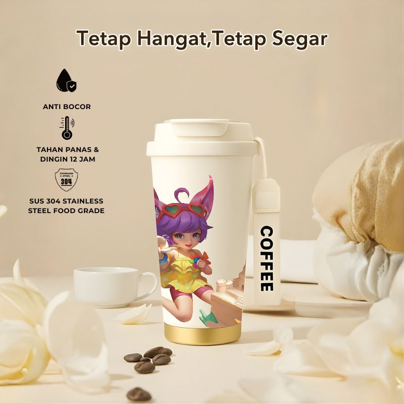 Tumbler Nana Mobile Legend | 500ml SUS 304 | Anti Bocor 100% | Tahan Panas & Dingin 12 Jam | Sedotan