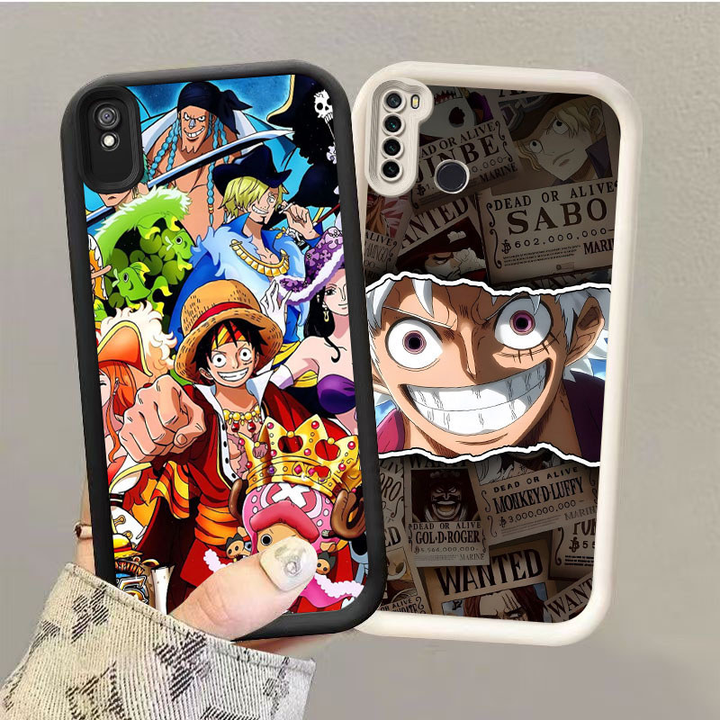 GK-63 One Piece logo Silikon hitam putih Casing untuk Redmi Note 6A 7 9A 9T Pro