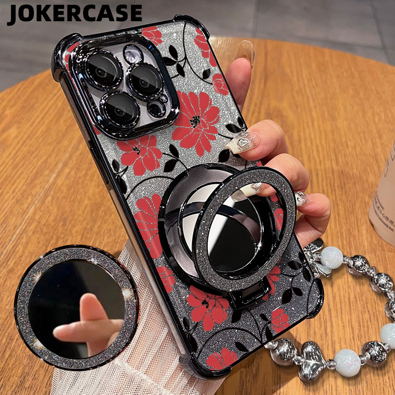 Glitter Card Case HP Samsung A21S A23 A30 A30S Cermin Bracket Stand Samsung Case Silikon Casing Sams