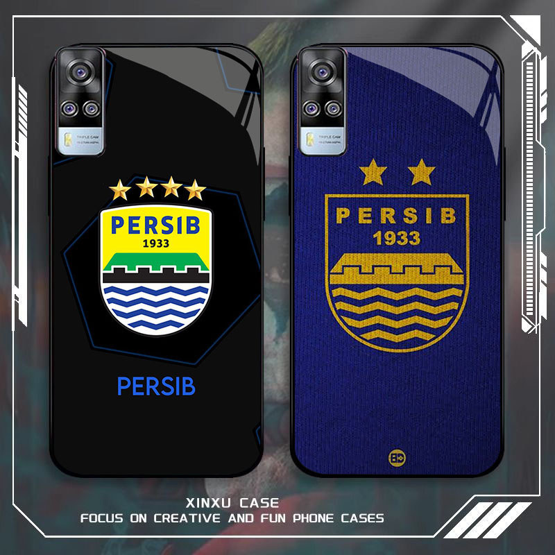 GK-69 Persib logo Glass Casing untuk VIVO V21 Y51 Y52 V21E V20 V21S Y31 Y53S 2020 5G