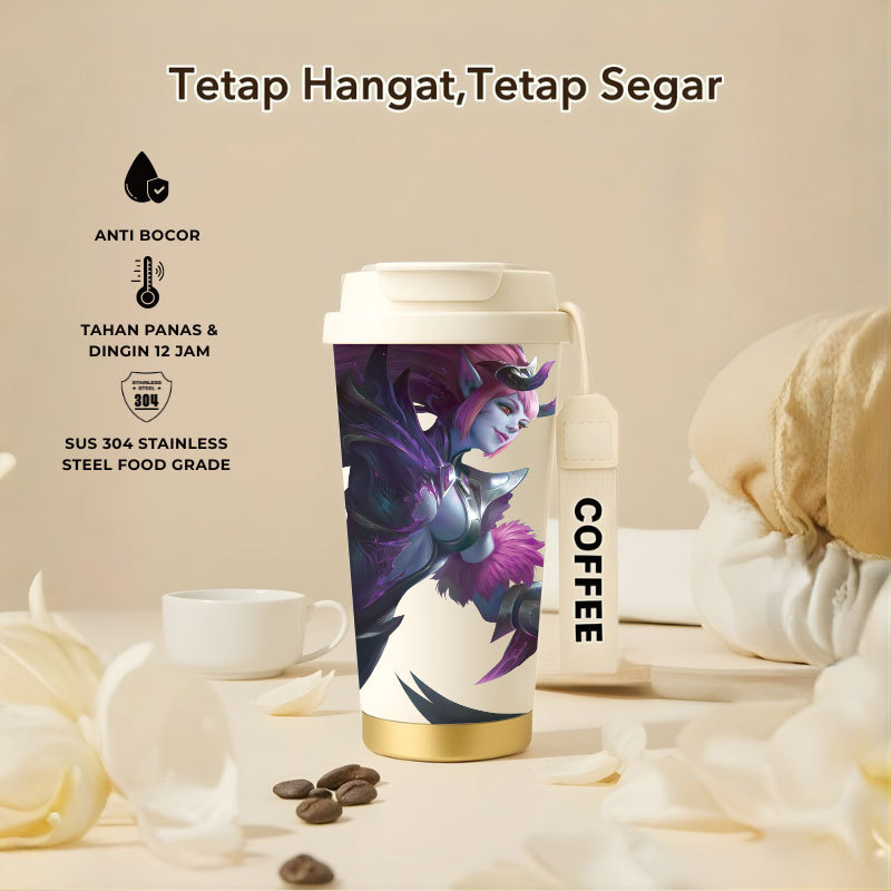 Tumbler Selena Mobile Legend | 500ml SUS 304 | Anti Bocor 100% | Tahan Panas & Dingin 12 Jam | Sedot