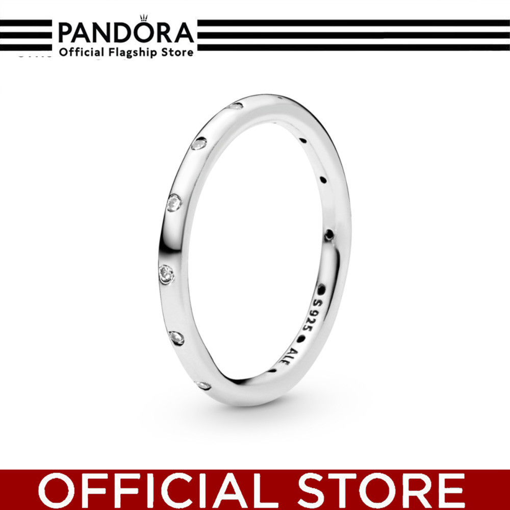 100% Asli Pandora Silver Ring With Cubic Zirconia Cincin Wanita Manis & Elegan | Perhiasan Cantik Un