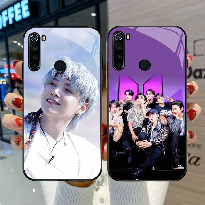 SD-34 BTS ARMY HD Glass Casing untuk Xiaomi Redmi 8 8A 9 Note 8 10 Pro Lite