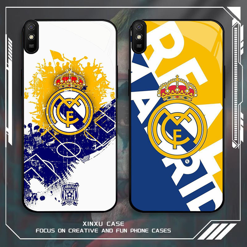 GK-74 Real Madrid Glass Casing untuk Xiaomi Redmi Note Poco 14R A4 9i C75 14C 7 9A A3 Pro 5G