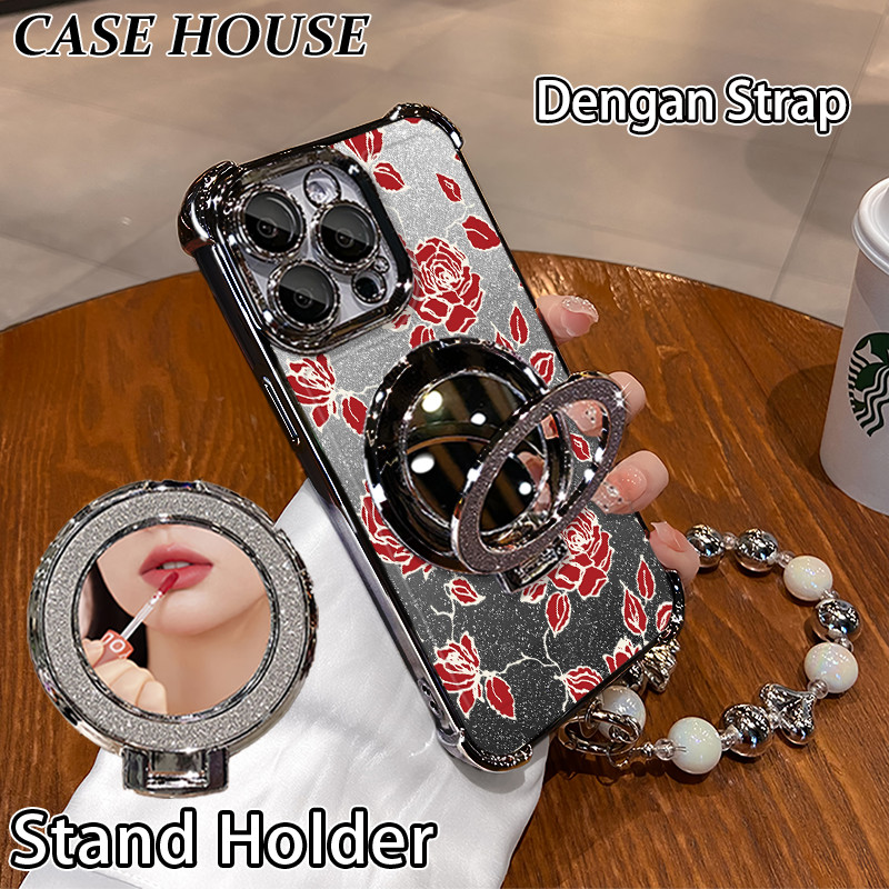 Glitter Card Case HP Vivo Y19S Pro Y21S Y15S Y02A Y28 Y19 Stand Holder Cermin Casing Vivo Y50 Y20SG 