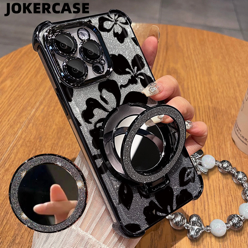 Glitter Card Case HP Oppo A12S A15 A17 A18 Cermin Bracket Stand Oppo Case Silikon Casing Oppo A31 A3