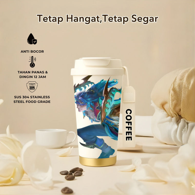 Tumbler Martis Mobile Legend | 500ml SUS 304 | Anti Bocor 100% | Tahan Panas & Dingin 12 Jam | Sedot
