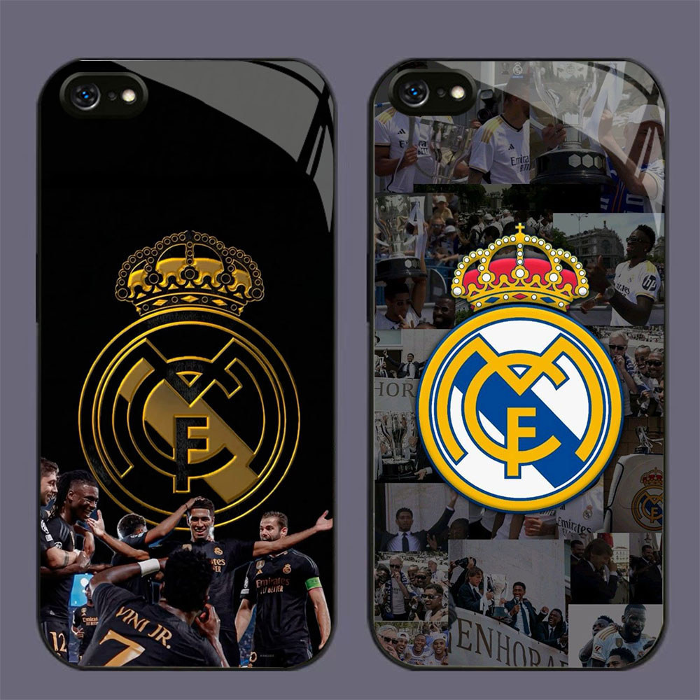 GK-74 Real Madrid Glass Casing untuk iPhone 6 XR 8 XS 6S SE X 7 Max Plus 2020 2022