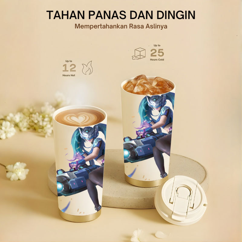 Tumbler Layla Mobile Legend | 500ml SUS 304 | Anti Bocor 100% | Tahan Panas & Dingin 12 Jam | Sedota