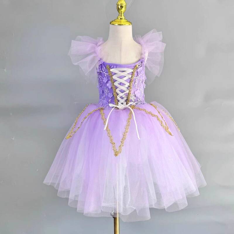 Baju Balet Balet Anak Perempuan Swan Lake Kostum Gaun Tari Putri Rok Tulle Mengembang Pakaian Pertun
