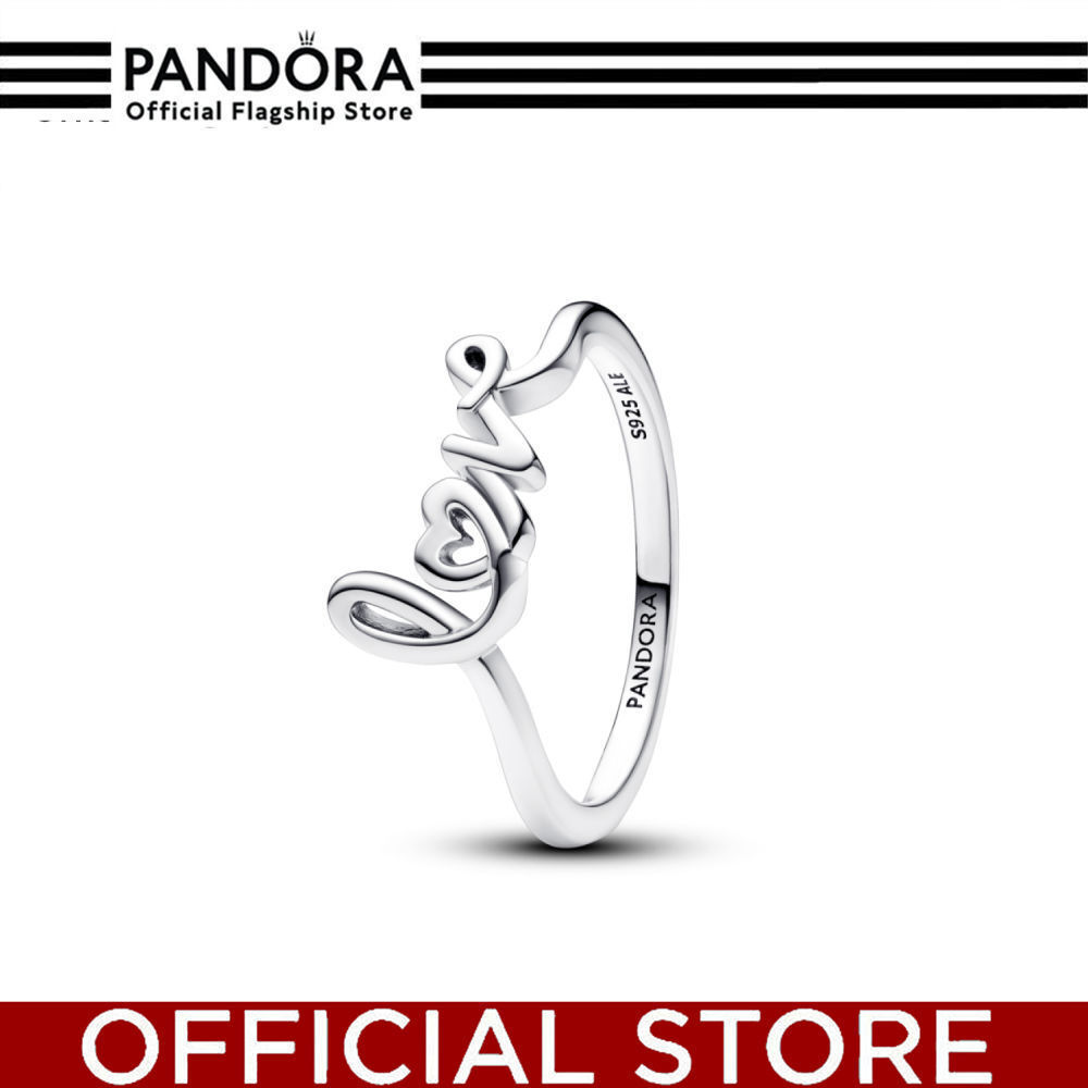 100% Asli Pandora Silver Love Sterling Silver Ring Cincin Wanita Manis & Elegan | Perhiasan Cantik U