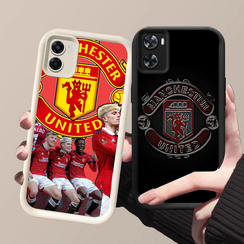 UK-14 Klub Sepak Bola FC Hitam Putih silikon lembut Casing untuk OPPO A57s A36 A57 A57e A77