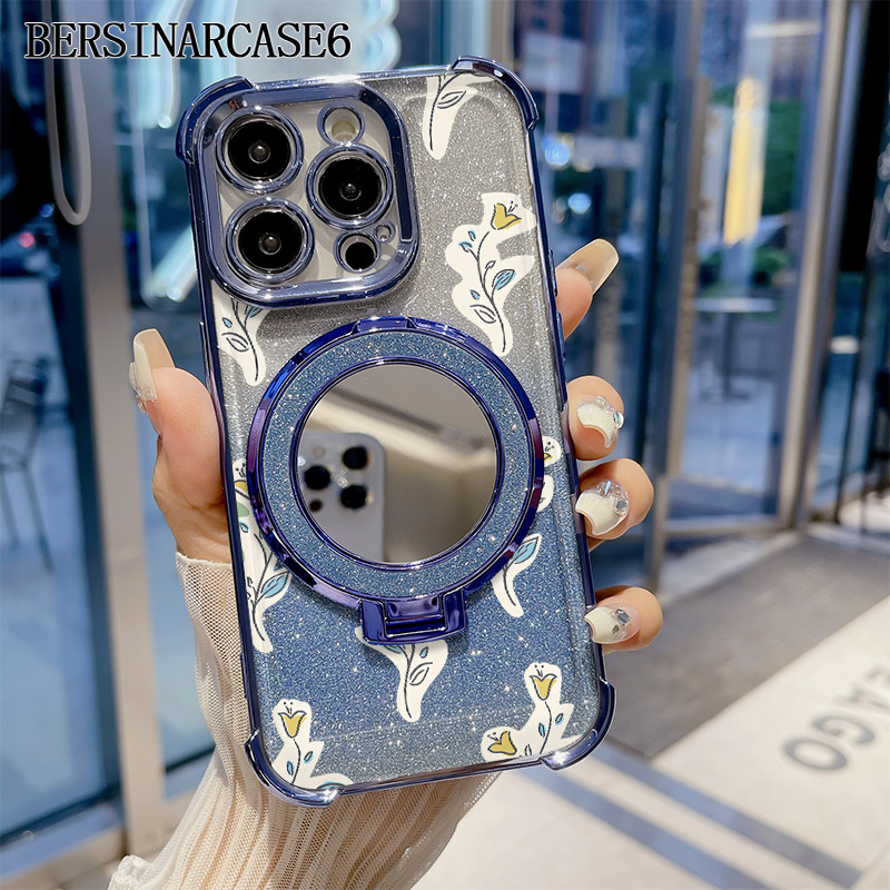 Case Redmi 13C A1 10 10C 13C 9T Case Dengan Stand Cermin Bracket Stand Soft Case Redmi Note 9 Note 1