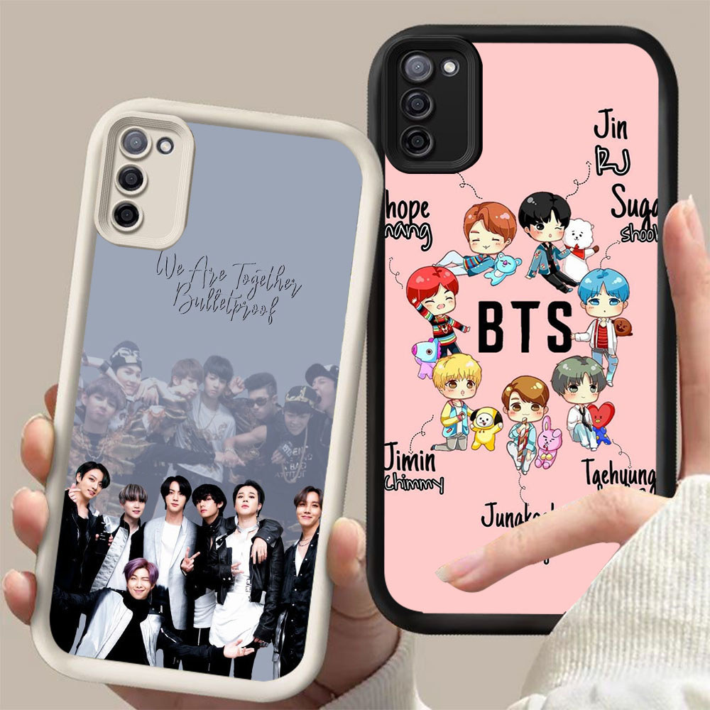 UK-5 BTS boy Hitam Putih silikon lembut Casing untuk Samsung F02S A02S M02S A31 A03S