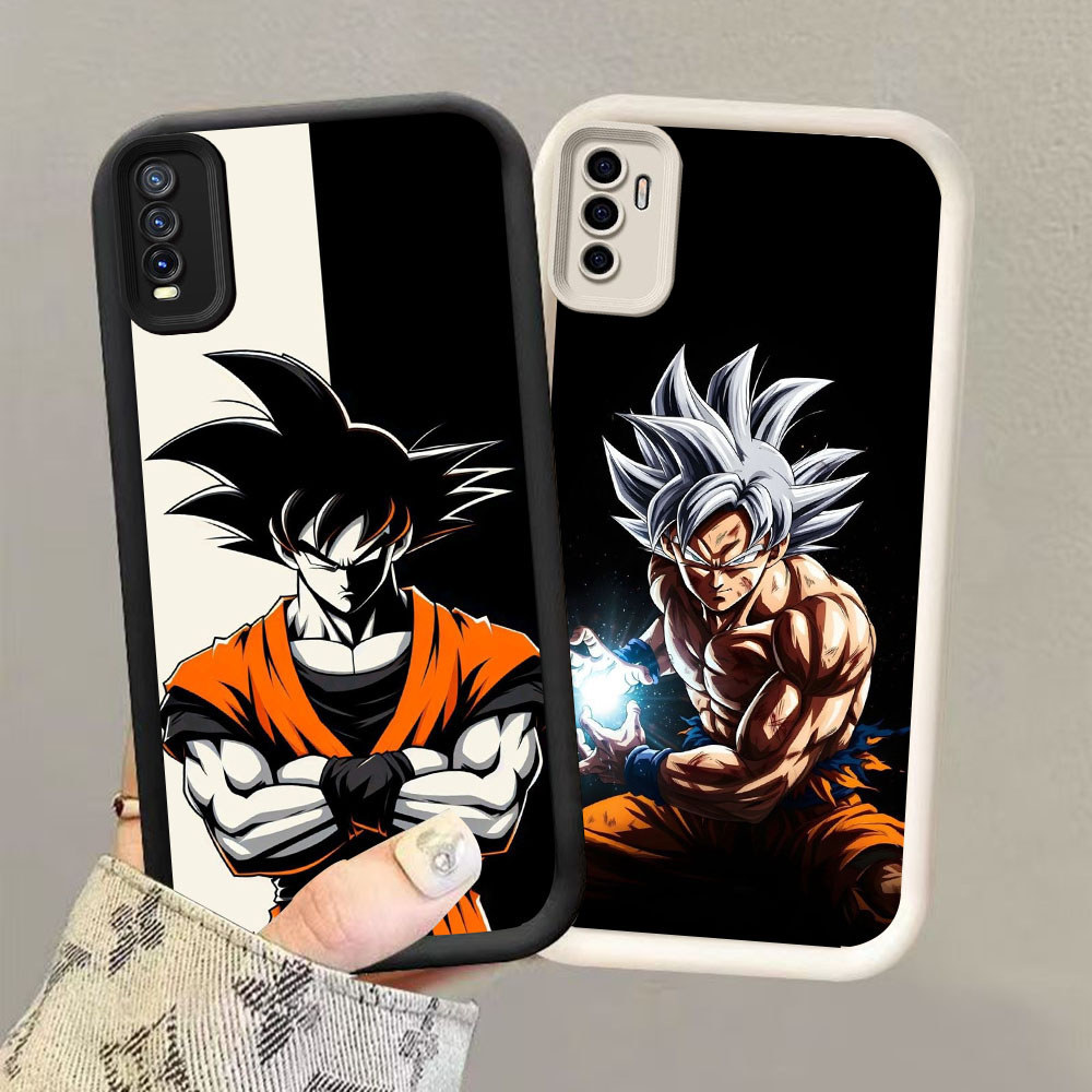 HK-16 Dragon Ball Goku Shockproof Casing untuk Silikon hitam putih VIVO iQOO Y20 Y20S S1 Y11S 13 10 