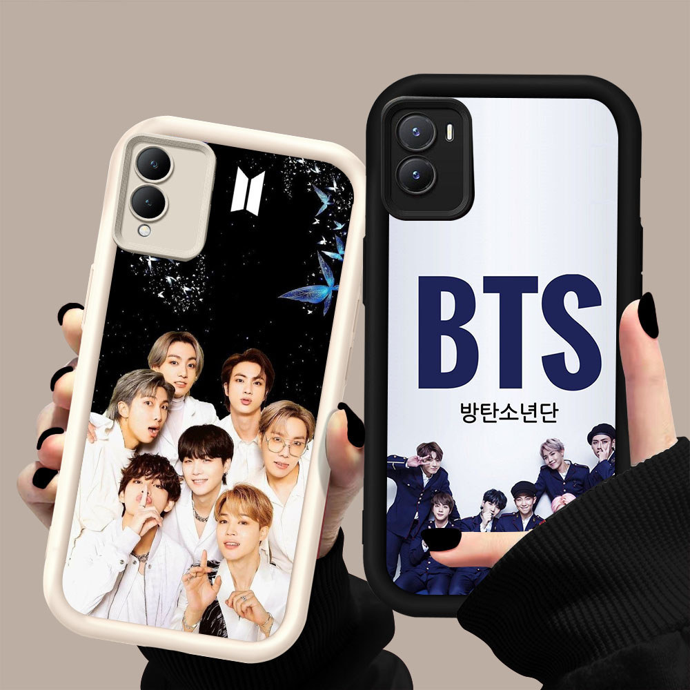 HK-11 BTS boy Shockproof Casing untuk Silikon hitam putih VIVO IQOO Y35 Y56 Y28 Z10 Y17S 2024 5G