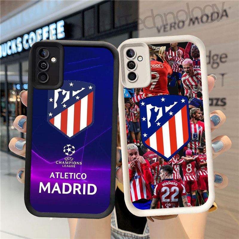 GK-4 Atletico Madrid Silikon hitam putih Casing untuk Samsung A04s A14 A16 A05S A15 5G