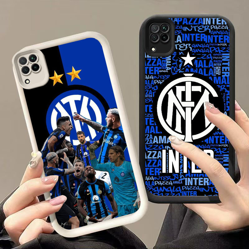 GK-40 Inter Milan Silikon hitam putih Casing untuk Samsung A12 A22 5G