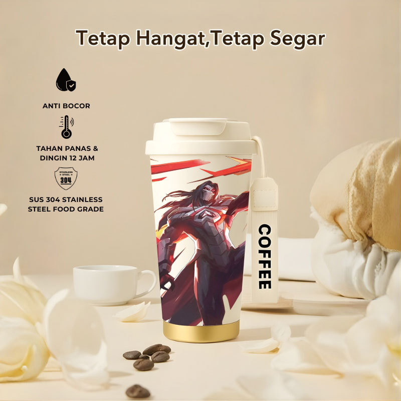 Tumbler Moskov Mobile Legend | 500ml SUS 304 | Anti Bocor 100% | Tahan Panas & Dingin 12 Jam | Sedot