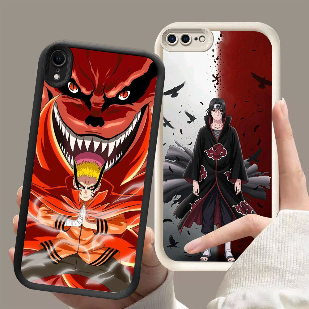 DJ-32 Naruto naruto Shockproof Casing untuk Silikon hitam putih iPhone 8 X XR 7 XS 6 Max Plus