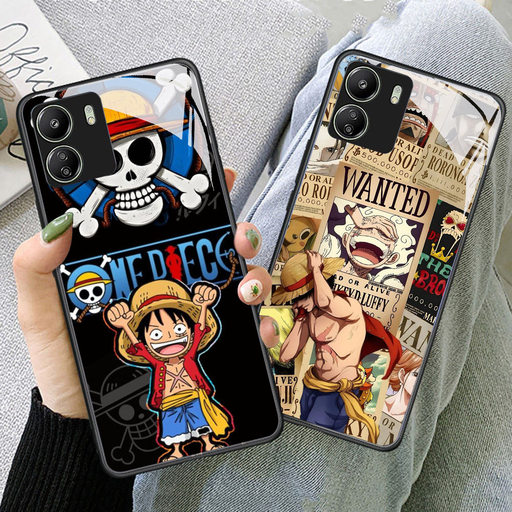 TS-78 Monkey D Luffy HD Glass Casing untuk Xiaomi Redmi 13C A1 A2 Note 13 Pro Plus Poco C65 X6