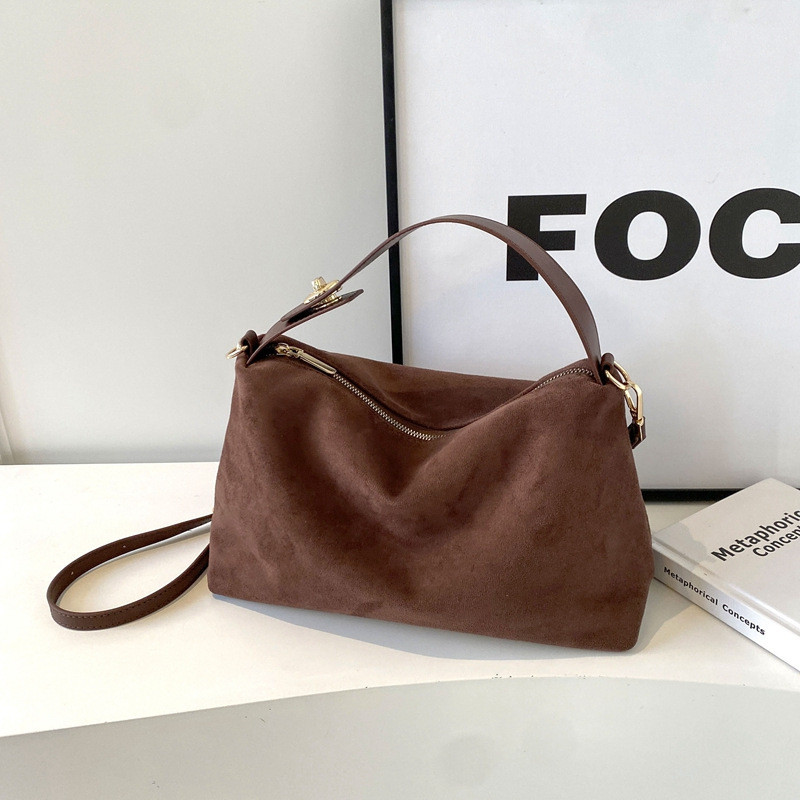 Tas wanita Wanita Boston Retro 2024 Fashion Baru Kapasitas Besar Bantal Serbaguna Tas Selempang Satu