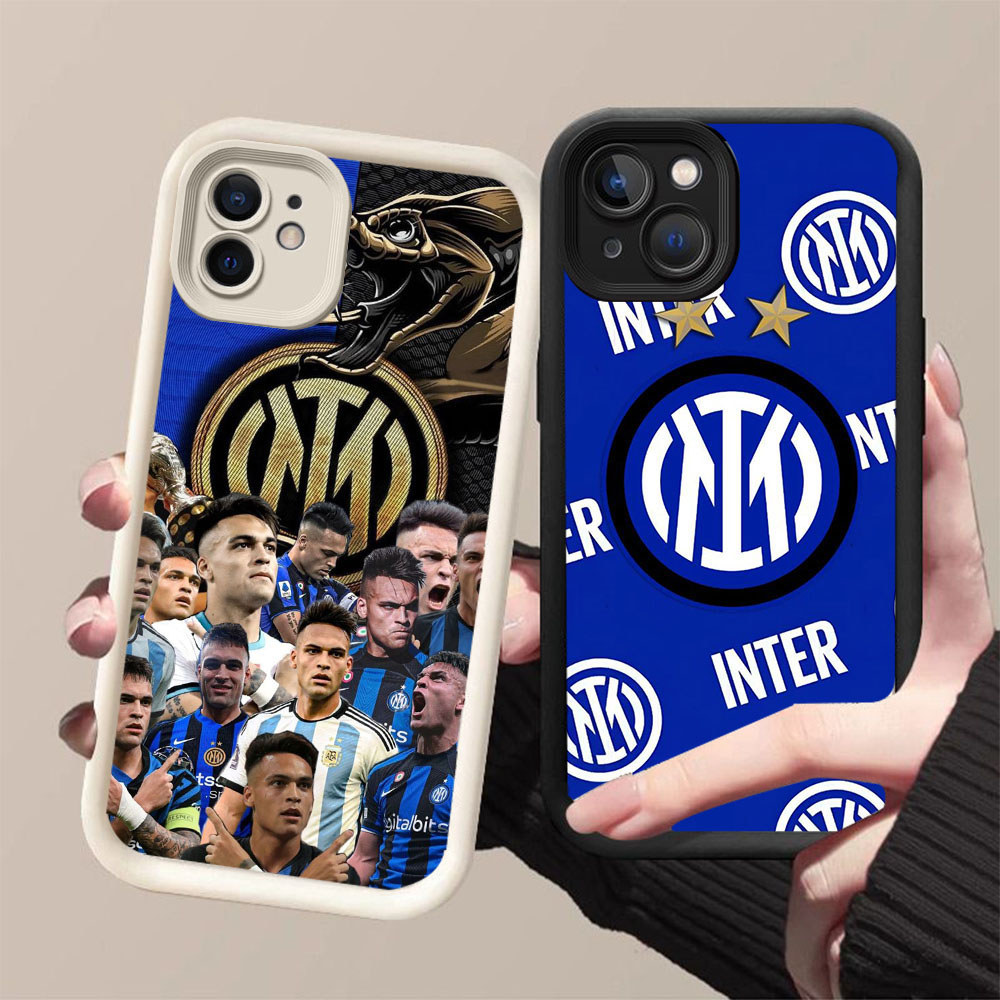 GK-40 Inter Milan Silikon hitam putih Casing untuk iPhone 13 12 11 Mini Pro Max