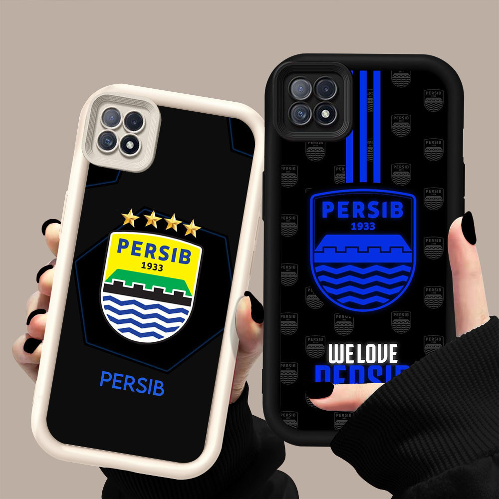 GK-69 Persib logo Silikon hitam putih Casing untuk OPPO Realme Reno F17 4F C11 A93 C20A A16K A16E C2