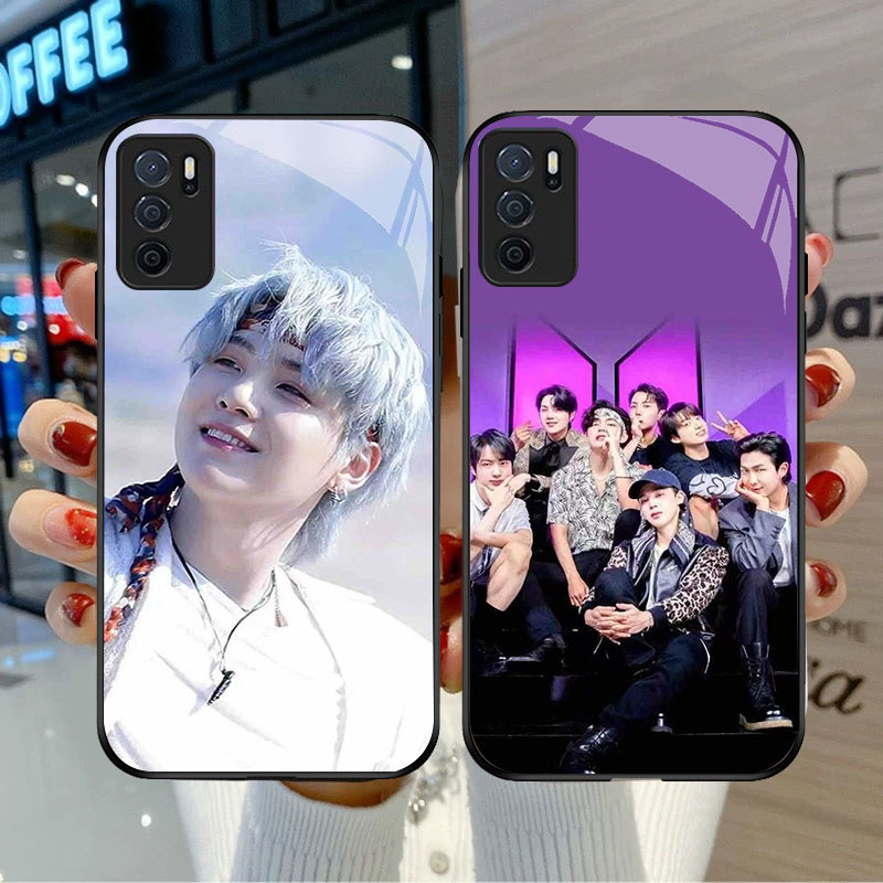 SD-34 BTS ARMY HD Glass Casing untuk OPPO A16 A16S A54S A95 A74 F19 F19S Reno 6 Lite