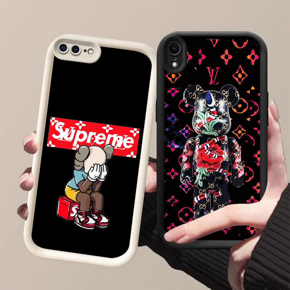 SD-94 Supremes Bape K-KAWS Shockproof Casing untuk iPhone XR X XS 6 7 8 Max Plus