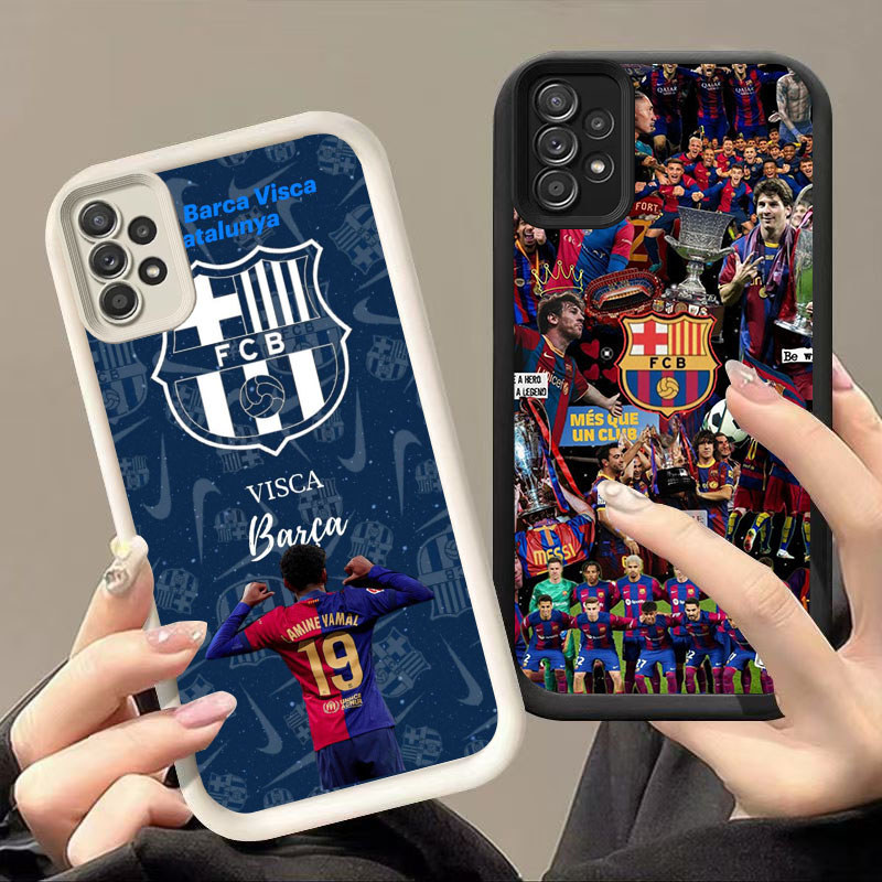GK-29 FC Barcelona Silikon hitam putih Casing untuk Realme C85 Pro
